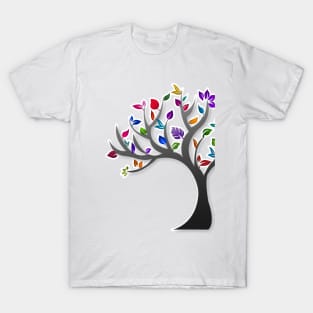 Modern and colourful tree art structure T-Shirt